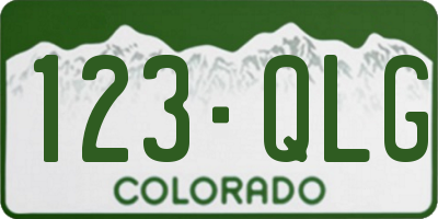 CO license plate 123QLG