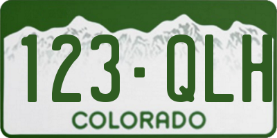 CO license plate 123QLH