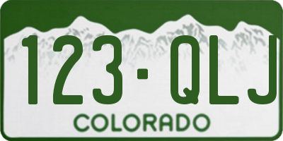 CO license plate 123QLJ