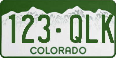 CO license plate 123QLK