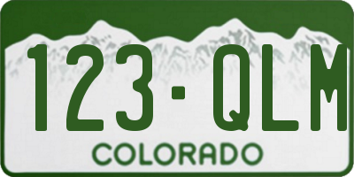 CO license plate 123QLM