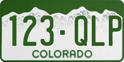 CO license plate 123QLP