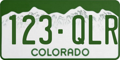 CO license plate 123QLR
