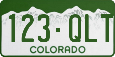 CO license plate 123QLT