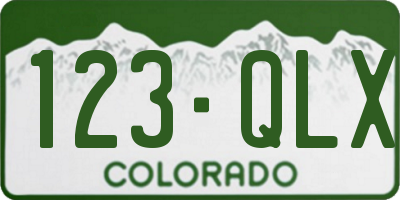 CO license plate 123QLX