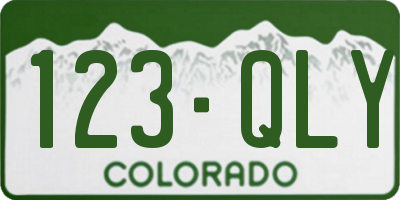 CO license plate 123QLY