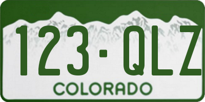 CO license plate 123QLZ