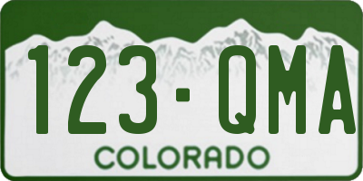 CO license plate 123QMA
