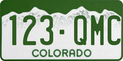 CO license plate 123QMC