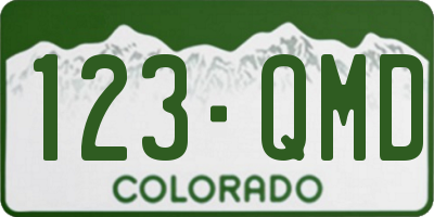 CO license plate 123QMD