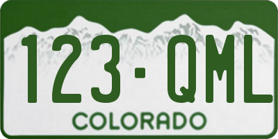 CO license plate 123QML