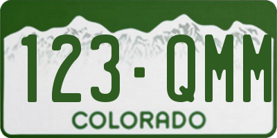 CO license plate 123QMM