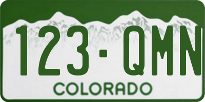 CO license plate 123QMN