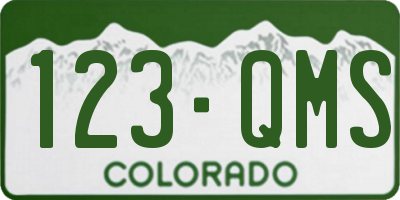 CO license plate 123QMS