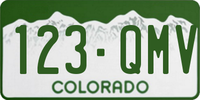 CO license plate 123QMV