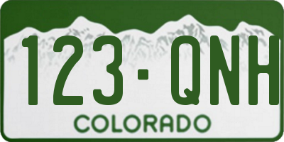 CO license plate 123QNH