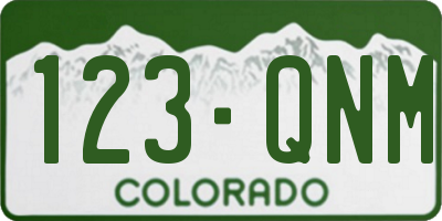 CO license plate 123QNM