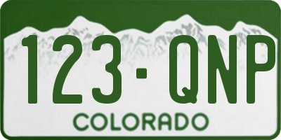 CO license plate 123QNP