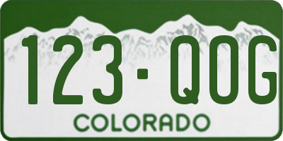 CO license plate 123QOG
