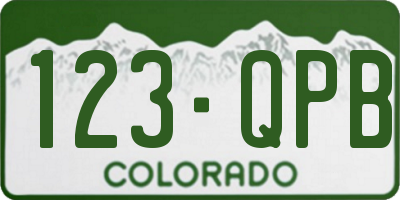 CO license plate 123QPB