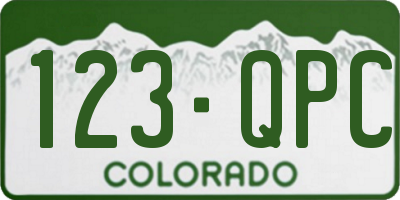 CO license plate 123QPC
