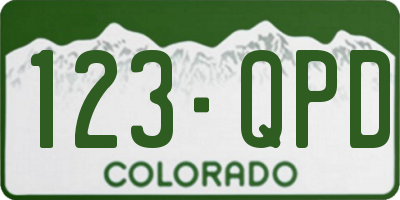 CO license plate 123QPD