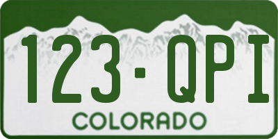 CO license plate 123QPI