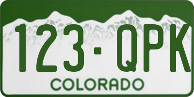 CO license plate 123QPK