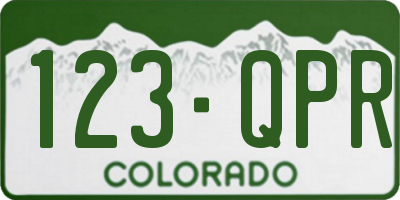 CO license plate 123QPR