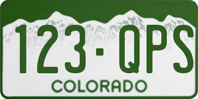 CO license plate 123QPS