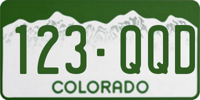 CO license plate 123QQD