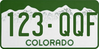 CO license plate 123QQF