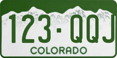 CO license plate 123QQJ