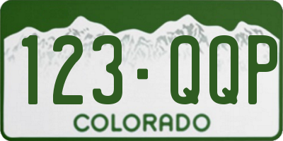 CO license plate 123QQP