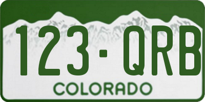 CO license plate 123QRB