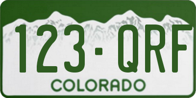 CO license plate 123QRF