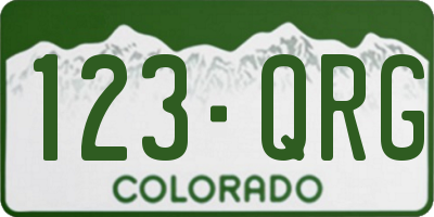 CO license plate 123QRG