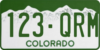CO license plate 123QRM