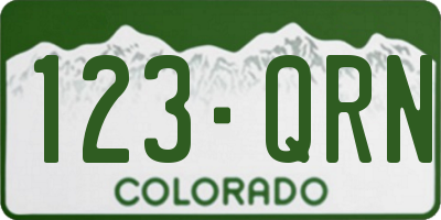 CO license plate 123QRN