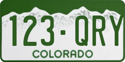 CO license plate 123QRY