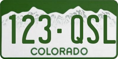 CO license plate 123QSL
