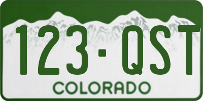 CO license plate 123QST