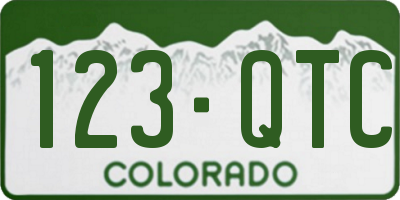 CO license plate 123QTC