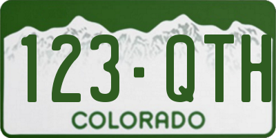 CO license plate 123QTH