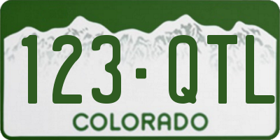 CO license plate 123QTL