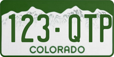 CO license plate 123QTP