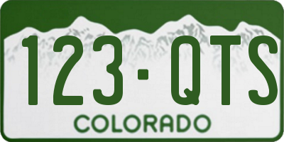 CO license plate 123QTS