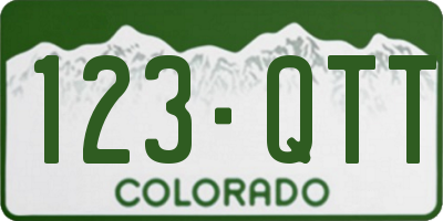 CO license plate 123QTT