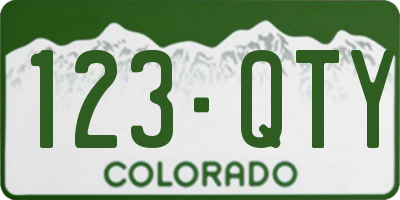 CO license plate 123QTY