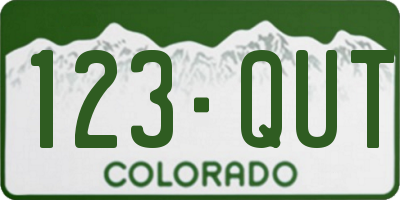 CO license plate 123QUT